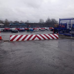 Red And White Road Blocker With Gate