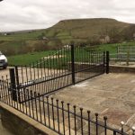 Double Leaf Wrought Iron Gate With Fencing